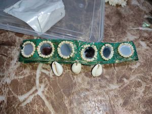 Boho Chic Green Mirror Seashell Headband