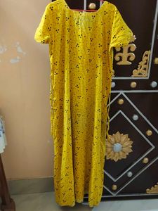 Yellow Print Loungewear Dress