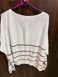 Striped Long Sleeve knitted Top