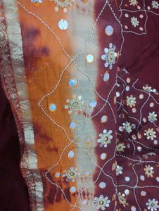 Elegant Ethnic Saree . gadhchola and zari Mirror w