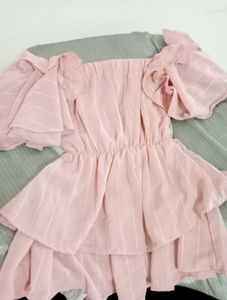 Pink Ruffle Off-Shoulder Top