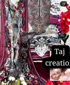 Patchwork Suit With Chiffon Dupatta