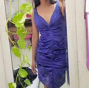 Elegant Purple Ruched Dress
