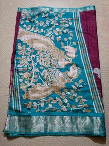 Elegant Purple &amp; Teal Saree