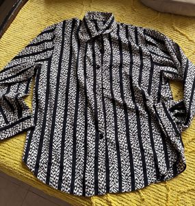 Patterned Button-Down Shirt