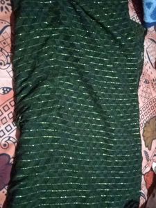 Green Scarf with Silver Stripes