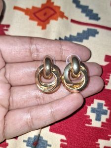 Gold Color Earrings Brand New