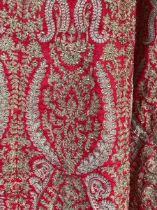 Red &amp; Gold Embroidered Wedding Gown