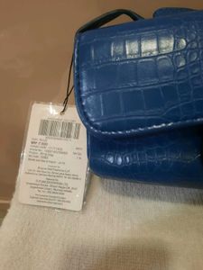 Blue Croc Embossed Clutch