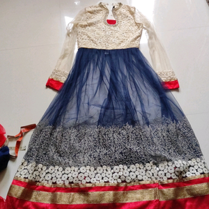 Flat 799 Navy Blue Gown with gharara