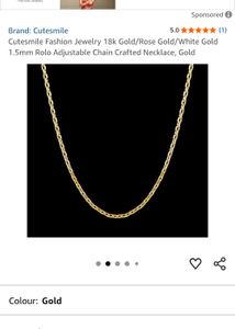 18k Gold Rolo Chain Necklace