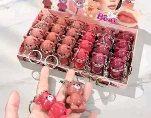 Teddy Bear Lip Gloss - Cute Keychain! 2 sets
