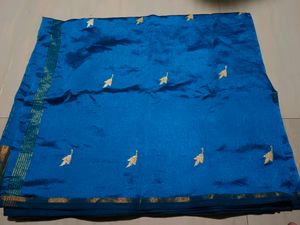 Cotton Silk Peacock Blue Saree 💙