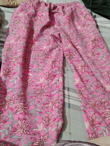 Pink Floral Print Pants