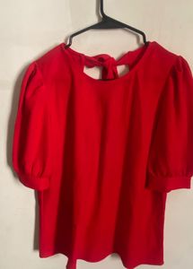 Red Back Tie Up Top