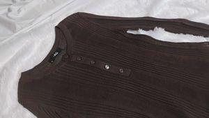 ✨Brown Mesh Knitted Top✨
