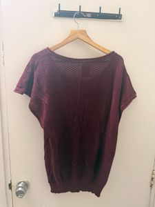 Burgundy Knit Top
