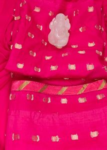 Women Saree Mall Silk Blend Zari Pink Suit Fabric
