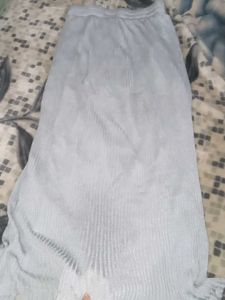 Shimmer Silver Long Skirt