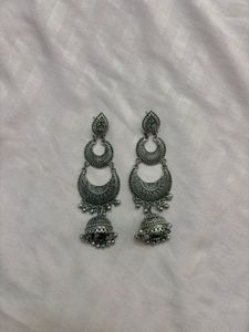 Silver Jhumka Earrings