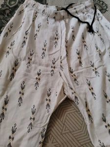 White Patterned Palazzo Pants