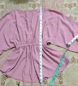 Pink Blouson Style Top