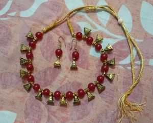 Red & Gold Jewelry Set