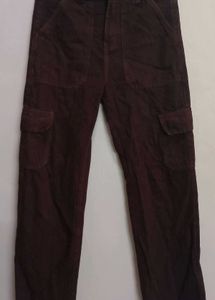 Coffee Brown High Waisted Cargo Pants