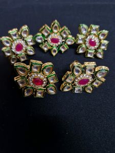 😍 5 Pcs Kundan Rings