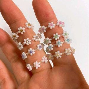 Flower Beaded Rings