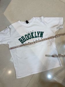 Sale! White Brooklyn Oversized T Shirt - L