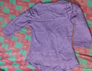 Lilac Button-Down Top