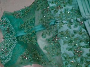 Aqua Embellished Party Dress