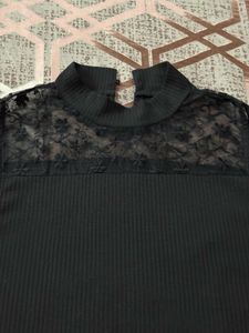 Black Lace Detail Top