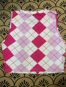 Pink Y2k Argyle Tank Top
