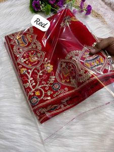 Vichitra Silk Saree With Embroidery