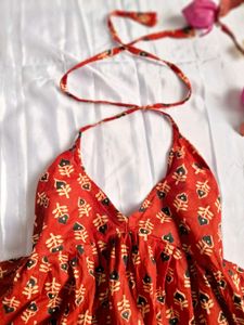 Boho Chic Red Halter short Kurti