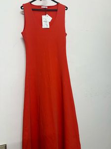 Zara Orange Midi Dress