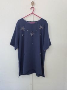 Vintage Blue Embellished Top