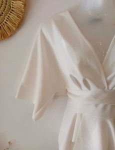 Cute White Wrap Top