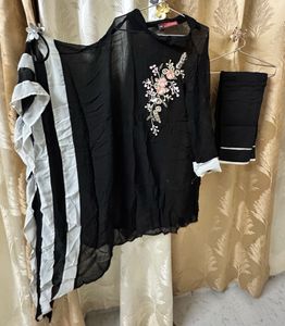 Stylish Black Georgette Dress