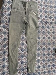 High Waisted Olive Green Jeans