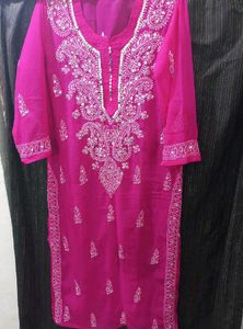 Beautiful Mirror Work Chekenkari Kurti With Inner