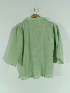Fluorescent Green Plain Casual Top (Women)