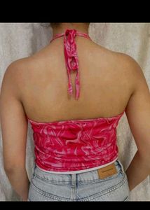 Pink Swirl Halter Top