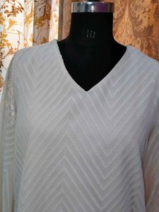 Elegant White Chevron Blouse