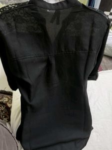 Black Lace Detail Top