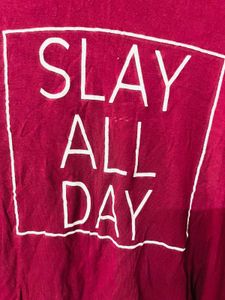 Slay All Day Burgundy Long Sleeve Top