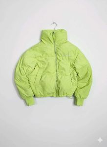 BERSHKA Lime Green Puffer Jacket