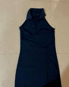 Chic Blue Bodycon Midi Dress